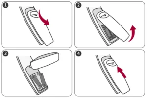 Imagen de cómo cambiar las pilas de un mando a distancia de televisor